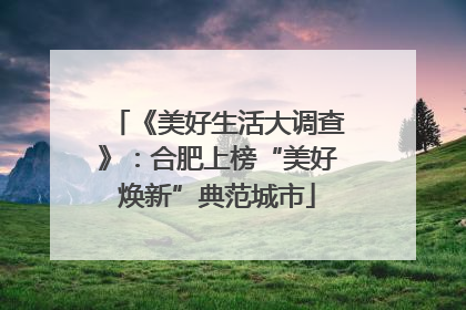 《美好生活大调查》：合肥上榜“美好焕新”典范城市