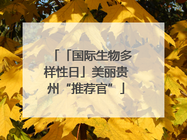 「国际生物多样性日」美丽贵州“推荐官”