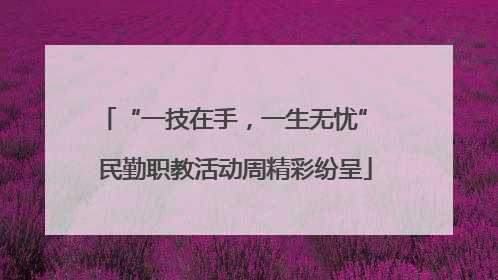 “一技在手，一生无忧” 民勤职教活动周精彩纷呈