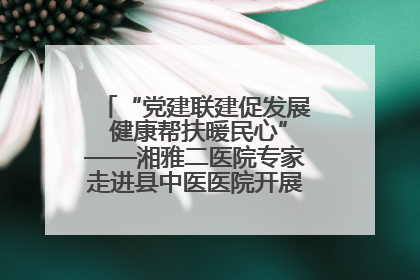 “党建联建促发展 健康帮扶暖民心”——湘雅二医院专家走进县中医医院开展健康帮扶活动