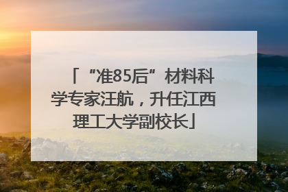 “准85后”材料科学专家汪航，升任江西理工大学副校长