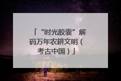 “时光胶囊”解码万年农耕文明（考古中国）