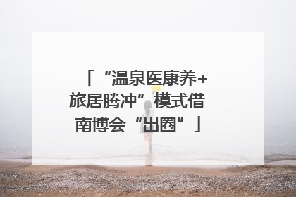 “温泉医康养+旅居腾冲”模式借南博会“出圈”