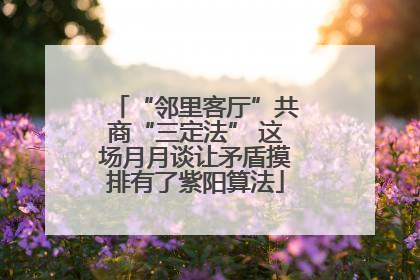 “邻里客厅”共商“三定法” 这场月月谈让矛盾摸排有了紫阳算法