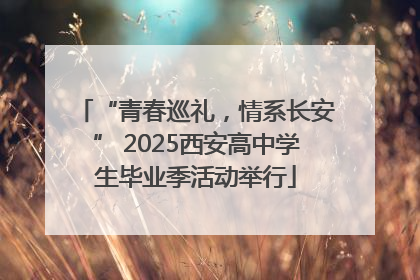 “青春巡礼，情系长安” 2025西安高中学生毕业季活动举行