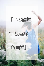 “零碳村” 绘就绿色画卷