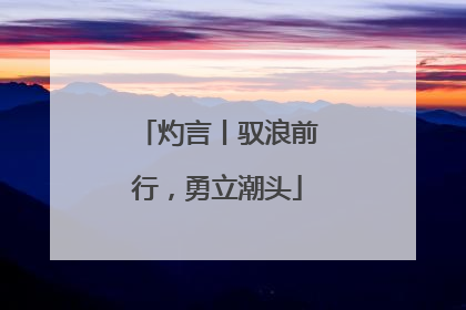 灼言丨驭浪前行，勇立潮头