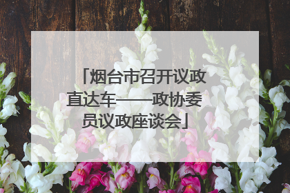 烟台市召开议政直达车——政协委员议政座谈会