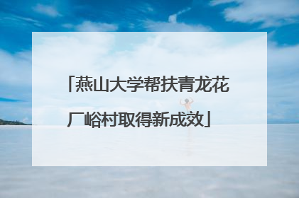 燕山大学帮扶青龙花厂峪村取得新成效