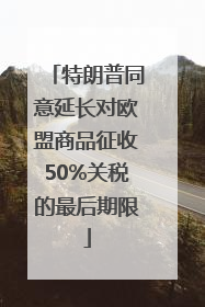 特朗普同意延长对欧盟商品征收50%关税的最后期限