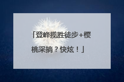 登峰揽胜徒步+樱桃采摘？快炫！