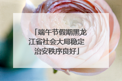 端午节假期黑龙江省社会大局稳定治安秩序良好