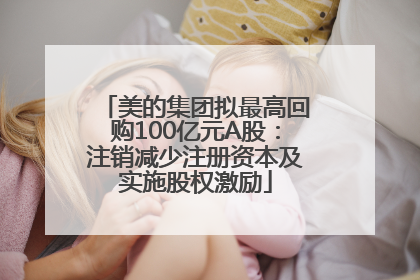 美的集团拟最高回购100亿元A股：注销减少注册资本及实施股权激励
