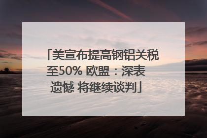 美宣布提高钢铝关税至50% 欧盟：深表遗憾 将继续谈判