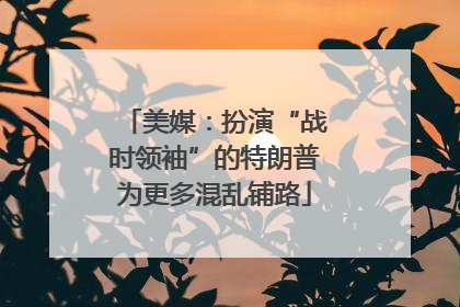 美媒：扮演“战时领袖”的特朗普为更多混乱铺路