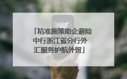 精准施策助企避险 中行浙江省分行外汇服务护航外贸