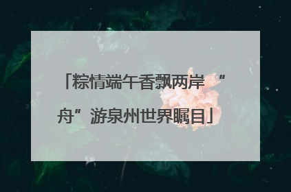 粽情端午香飘两岸 “舟”游泉州世界瞩目