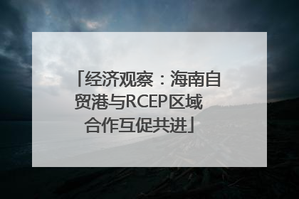 经济观察：海南自贸港与RCEP区域合作互促共进