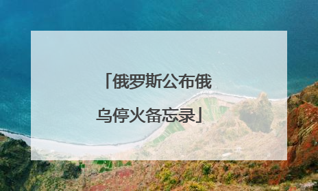 俄罗斯公布俄乌停火备忘录