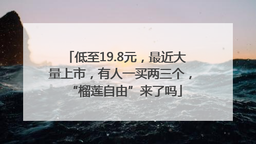 低至19.8元，最近大量上市，有人一买两三个，“榴莲自由”来了吗