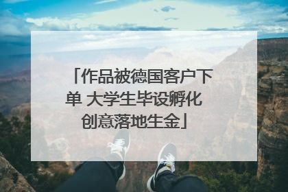 作品被德国客户下单 大学生毕设孵化创意落地生金