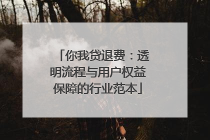你我贷退费：透明流程与用户权益保障的行业范本