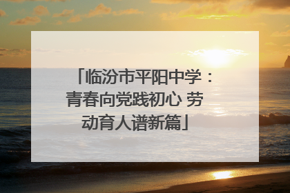 临汾市平阳中学：青春向党践初心 劳动育人谱新篇