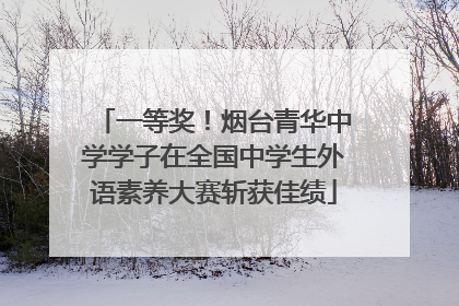 一等奖！烟台青华中学学子在全国中学生外语素养大赛斩获佳绩
