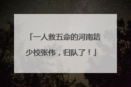 一人救五命的河南籍少校张伟，归队了！