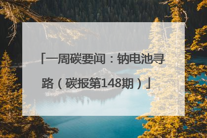 一周碳要闻：钠电池寻路（碳报第148期）