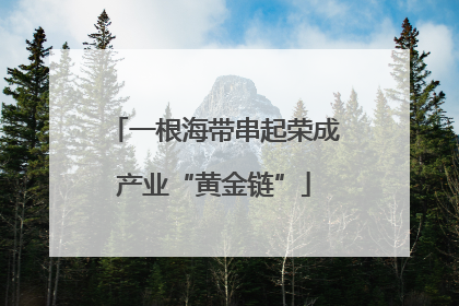 一根海带串起荣成产业“黄金链”