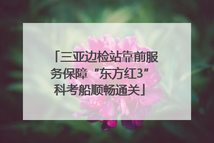 三亚边检站靠前服务保障“东方红3”科考船顺畅通关