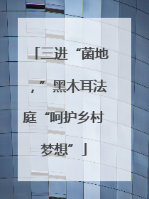 三进“菌地，”黑木耳法庭“呵护乡村梦想”