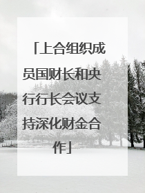 上合组织成员国财长和央行行长会议支持深化财金合作