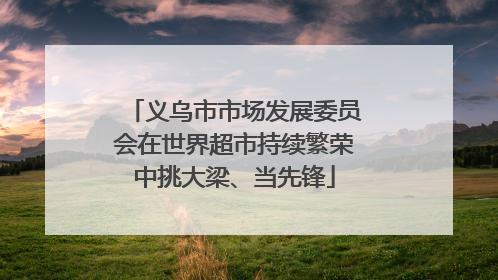 义乌市市场发展委员会在世界超市持续繁荣中挑大梁、当先锋