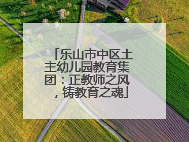 乐山市中区土主幼儿园教育集团：正教师之风，铸教育之魂