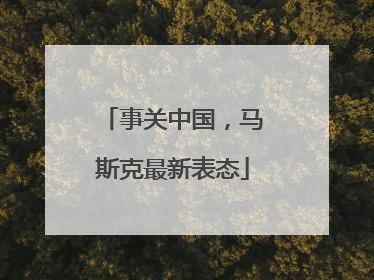 事关中国，马斯克最新表态