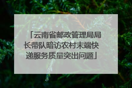 云南省邮政管理局局长带队暗访农村末端快递服务质量突出问题
