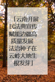 云南开展民法典宣传赋能边疆高质量发展 法治种子在云岭大地生根发芽