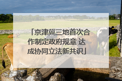 京津冀三地首次合作制定政府规章 达成协同立法新共识