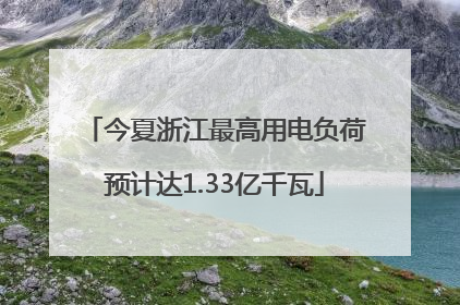 今夏浙江最高用电负荷预计达1.33亿千瓦