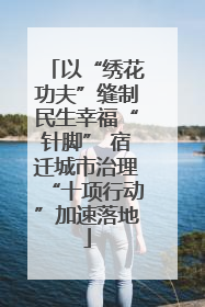 以“绣花功夫”缝制民生幸福“针脚” 宿迁城市治理“十项行动”加速落地