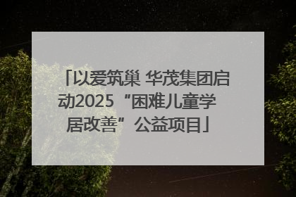 以爱筑巢 华茂集团启动2025“困难儿童学居改善”公益项目
