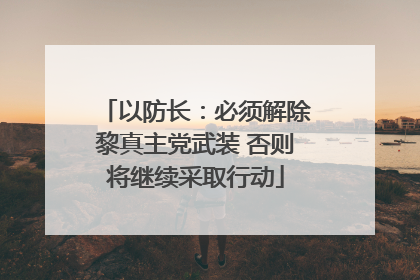 以防长：必须解除黎真主党武装 否则将继续采取行动