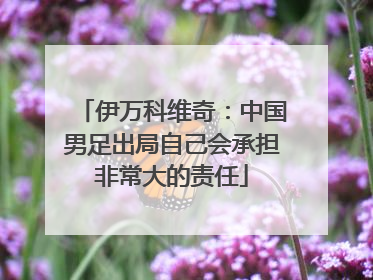 伊万科维奇：中国男足出局自己会承担非常大的责任