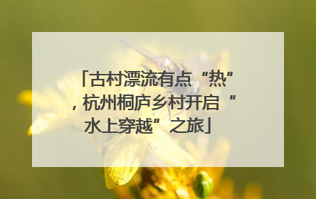 古村漂流有点“热”，杭州桐庐乡村开启“水上穿越”之旅