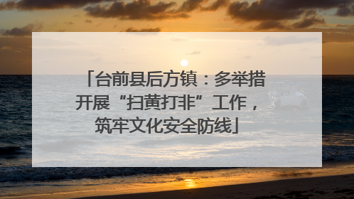 台前县后方镇：多举措开展“扫黄打非”工作，筑牢文化安全防线