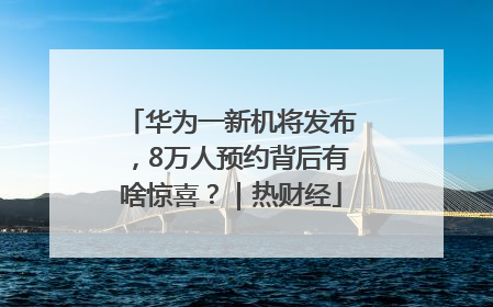 华为一新机将发布，8万人预约背后有啥惊喜？｜热财经