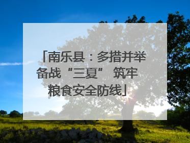 南乐县：多措并举备战“三夏” 筑牢粮食安全防线
