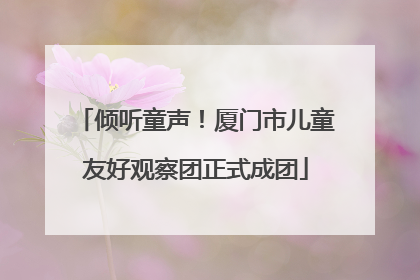 倾听童声！厦门市儿童友好观察团正式成团